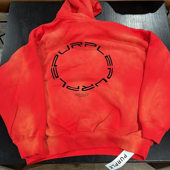 Purple brand P401 oversized hoodie - new world in fiery red - Picture 2 of 4
